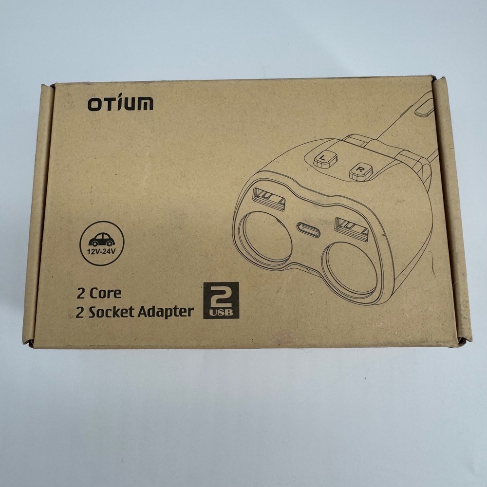 Otium 2-Socket Car Adapter with 2 USB Ports (New in Box)